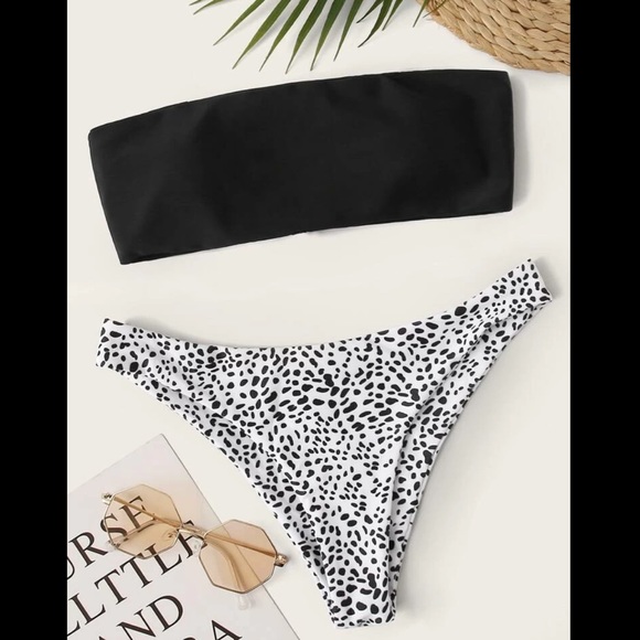 SHEIN Other - BLACK AND WHITE POLKA DOT BIKINI